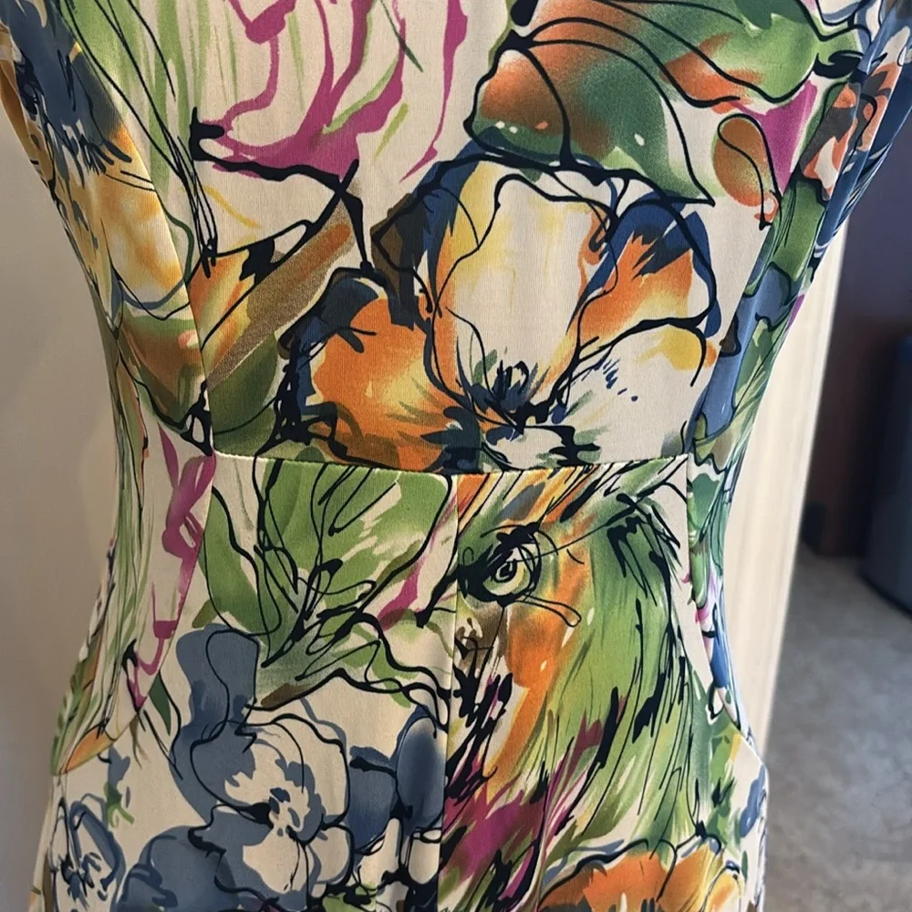 Christopher & Banks Sleeveless Floral Midi Dress Size M - Picture 10 of 14